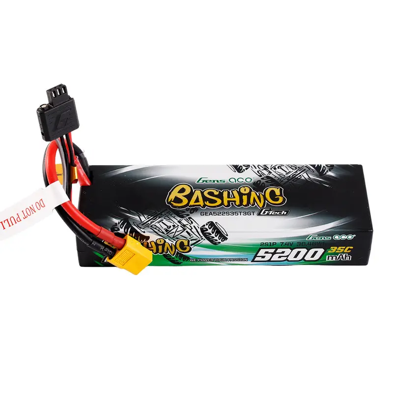 Gens Ace 5200Mah 2S 35C 7.4V G-Tech Bashing Series Lipo Battery Pack Hardcase 24# With Ec3, Deans And Xt60 Adapter 1