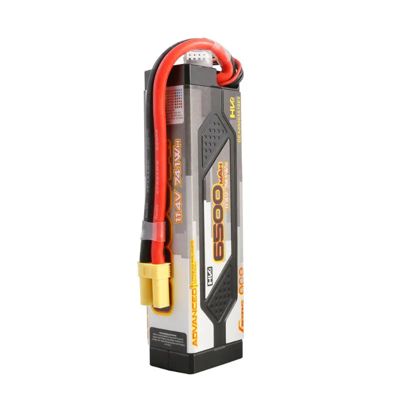 Gens Ace: 6500Mah 3S 100C 11.4V Hard Case Advanced Lipo With Ec5 Plug 1