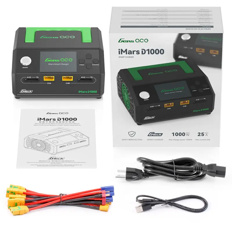 Gens Ace: Imars D1000 Smart Charger 1000W Dual Channel 1