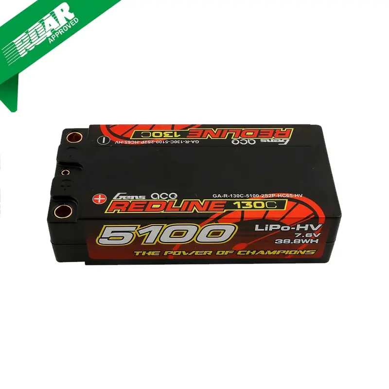 Gens Ace: Redline 5100Mah 7.6V 2S 130C Hv Shorty Lipo 1
