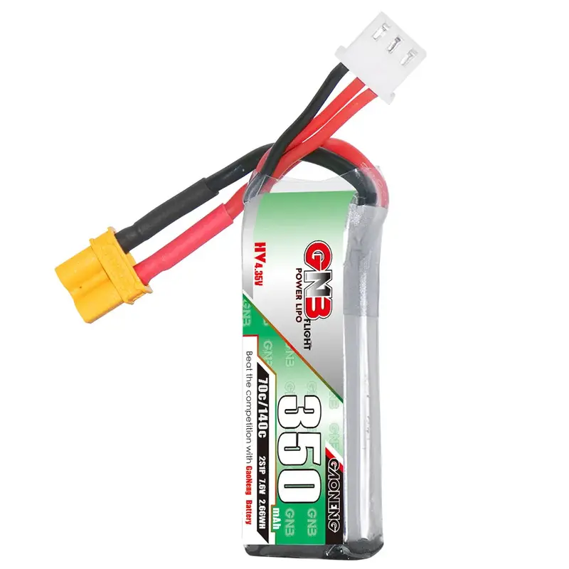 Gnb: 350Mah Lihv 2S 70C Xt30 Lipo Battery 1