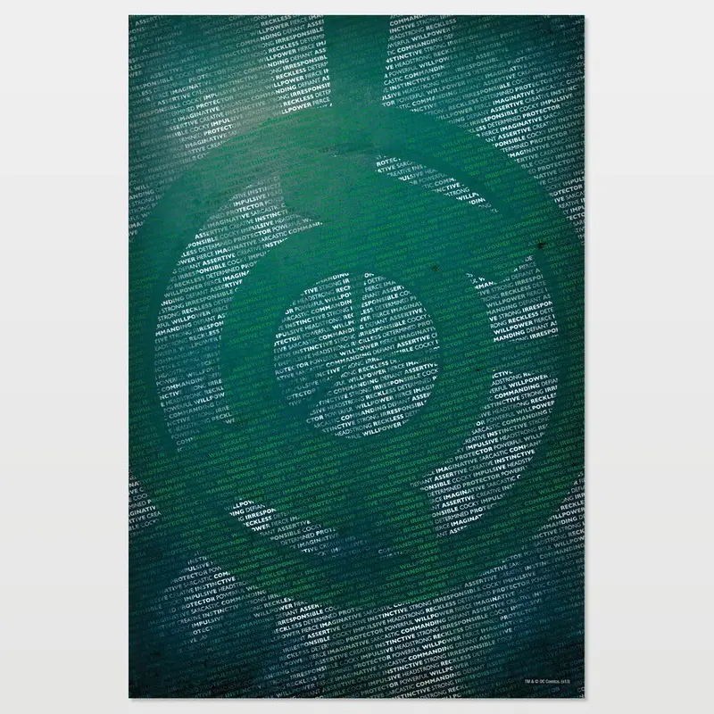 Green Lantern Symbol In Words Art Print 1