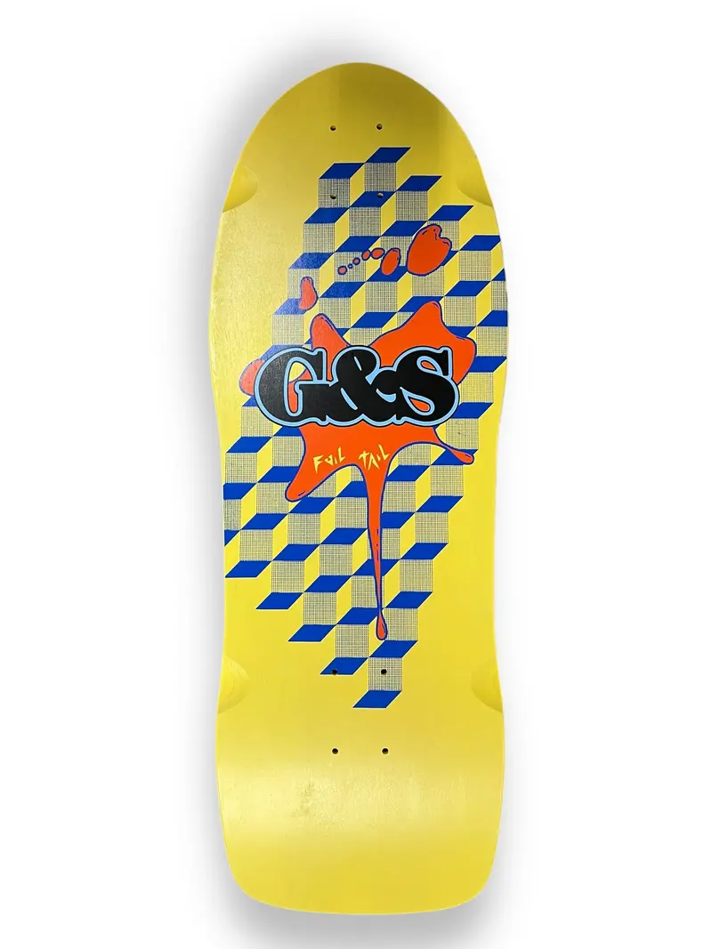 G&S Foiltail Yellow Deck With Orange Splat 1