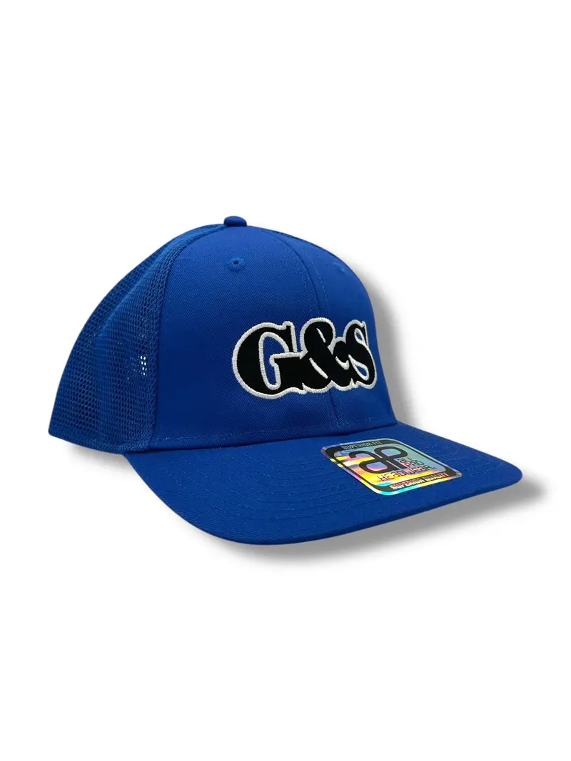 'G&S' Logo Trucker Hat - Blue & Black 1