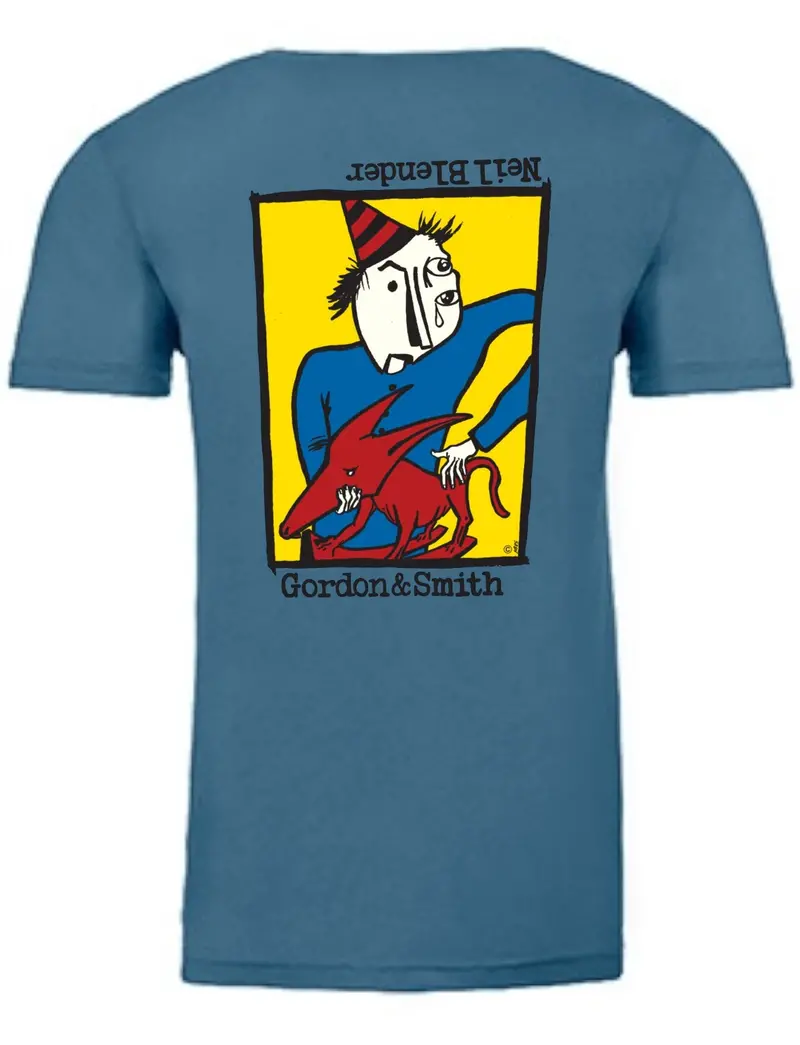 G&S Neil Blender Rocking Dog T Shirt - Denim Blue 1