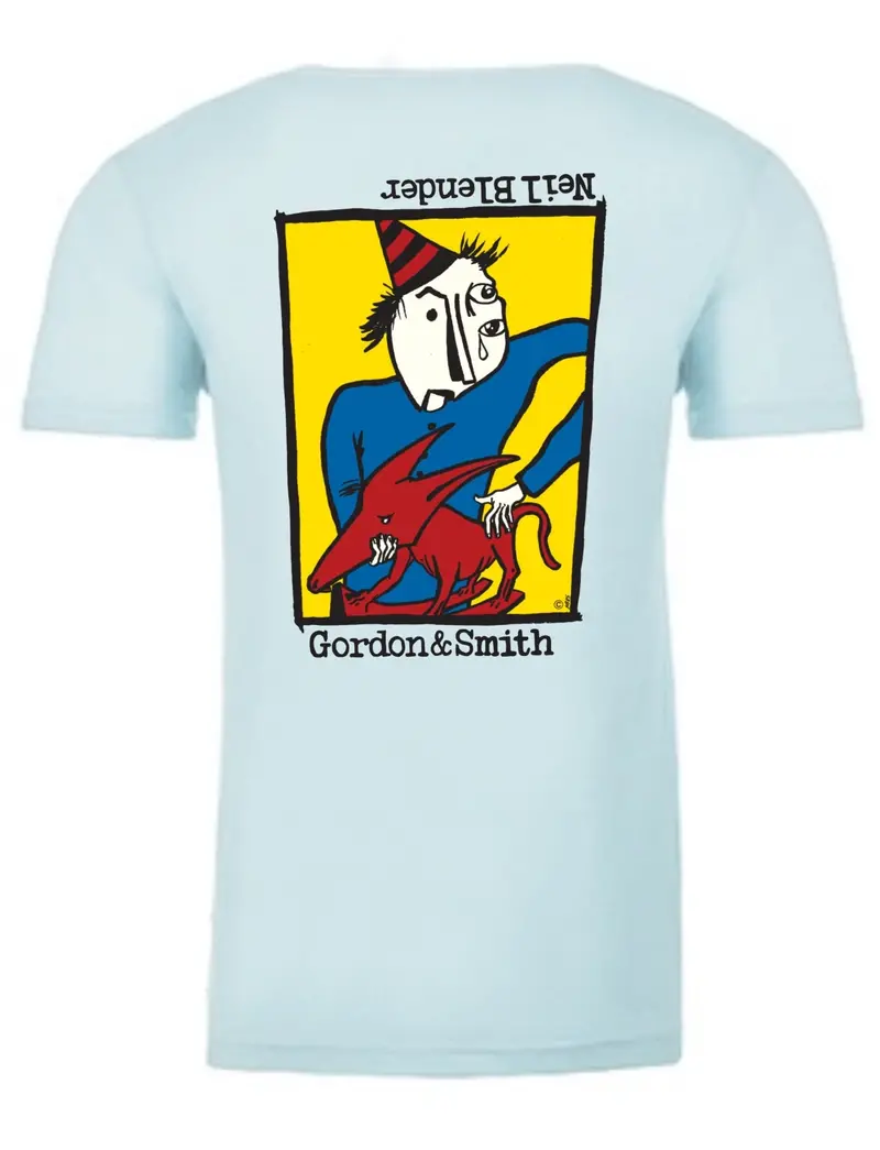 G&S Neil Blender Rocking Dog T Shirt - Light Blue 1