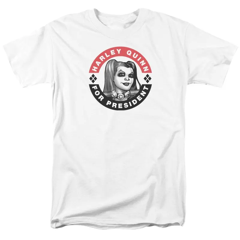 Harley Quinn For President Adult White T-Shirt 1