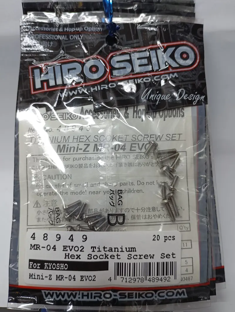 Hiroseiko Kyosho Mini-Z Mr-04 Evo2  Titanium Hex Socket Screw Set  Hs-48949 1