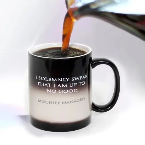 I Solemnly Swear That I Am Up To No Good&Trade;...Mischief Managed&Trade; Heat Transforming Mug 1