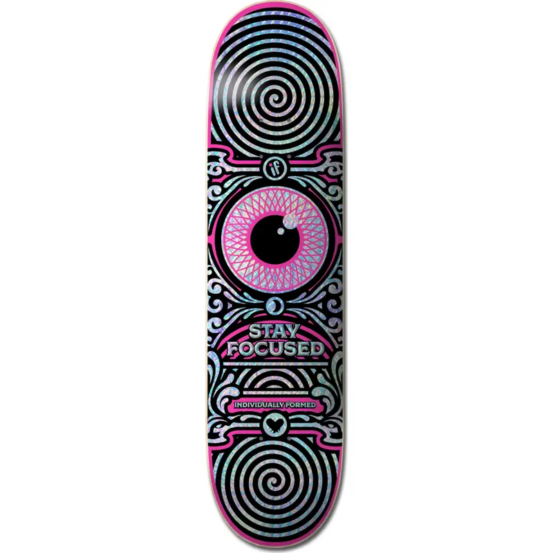 If Skate Co Stay Focused Skateboard Deck 7.5" - Pink 1