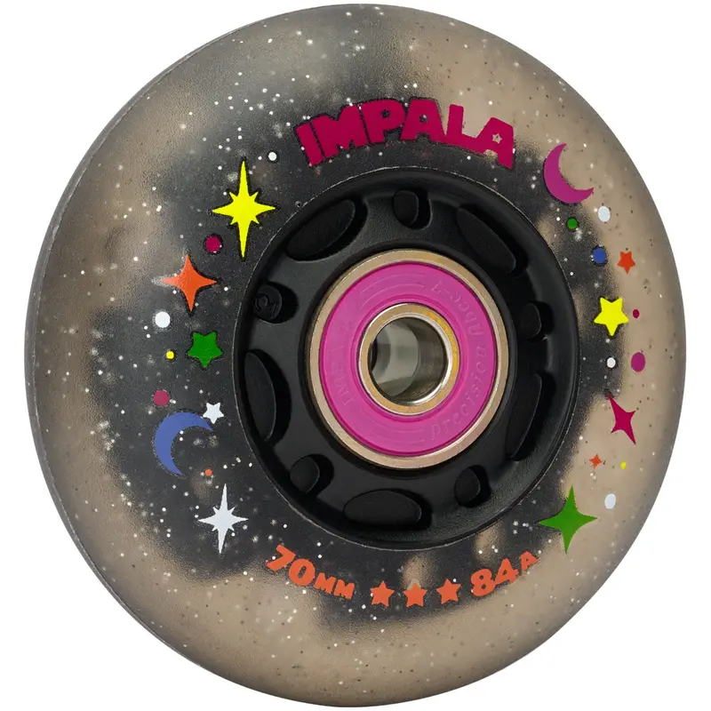 Impala 4 Pack Light Up Inline Wheels Black Twinkle 1