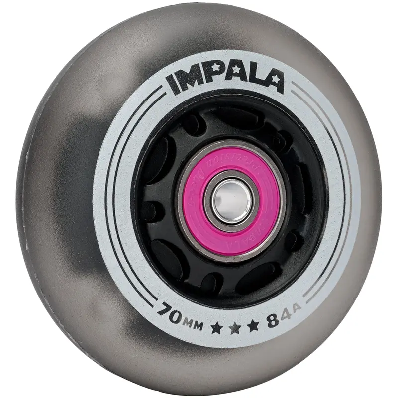 Impala 4 Pack Light Up Inline Wheels - Black / White 1