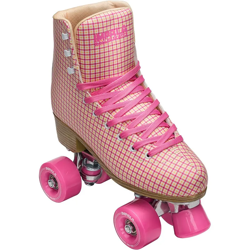 Impala Womens Rollerskates Pink Tartan 1