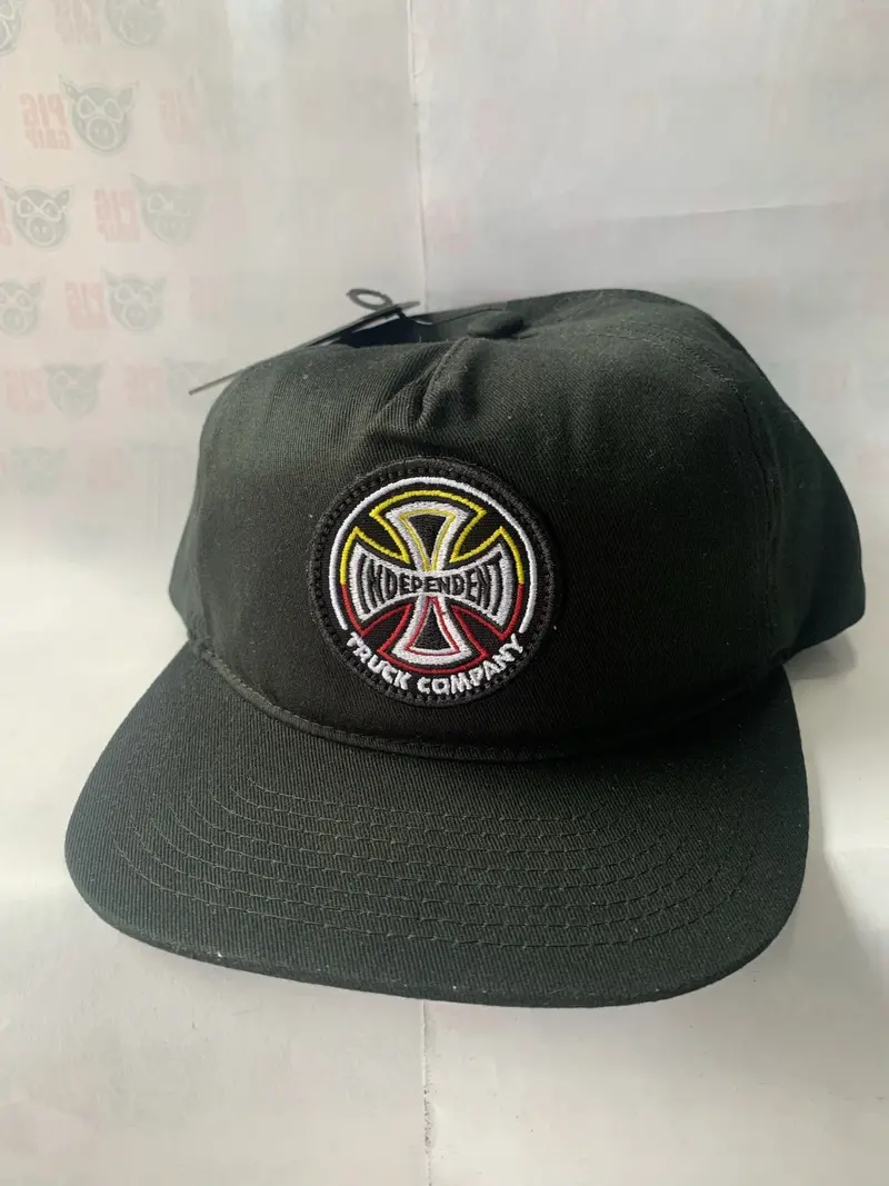 Independent Cap Split Cross Snap Back Black 1