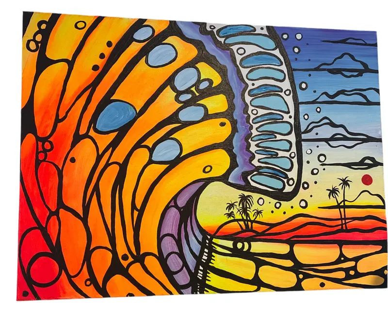 Island Sunset Wave Art By Bill Bryan 1