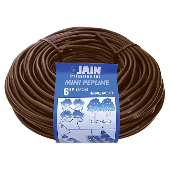 Jain - 1/4'' Brown Mini Pepline, 6'' Spacing, 100' Coil - Pm0406100b 1