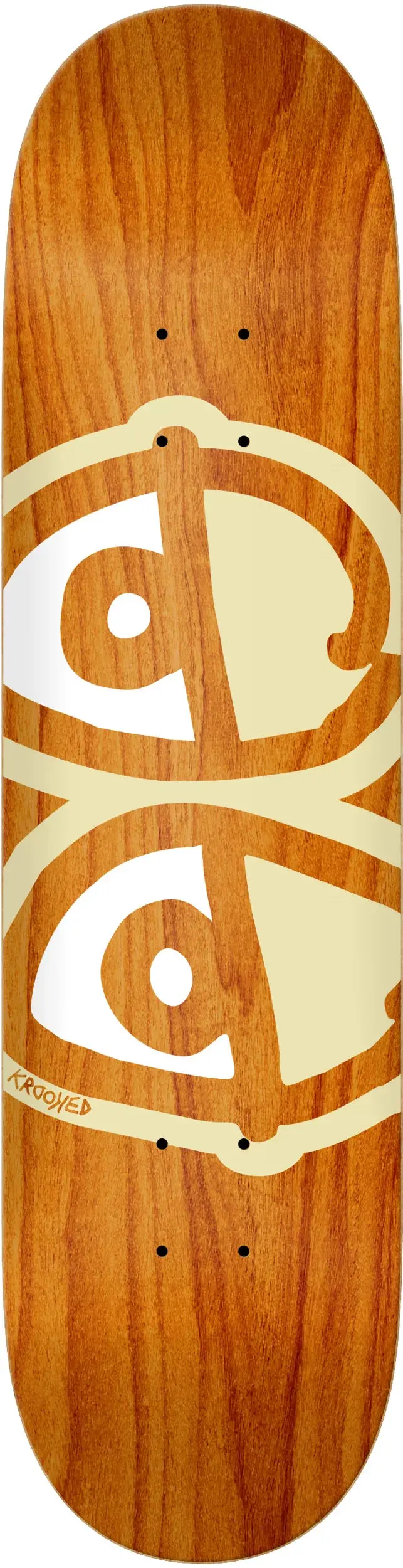 Krooked Eyes Skateboard Deck Brown/Cream 8.38 1