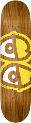 Krooked Eyes Skateboard Deck Brown/Yellow 8.06 1