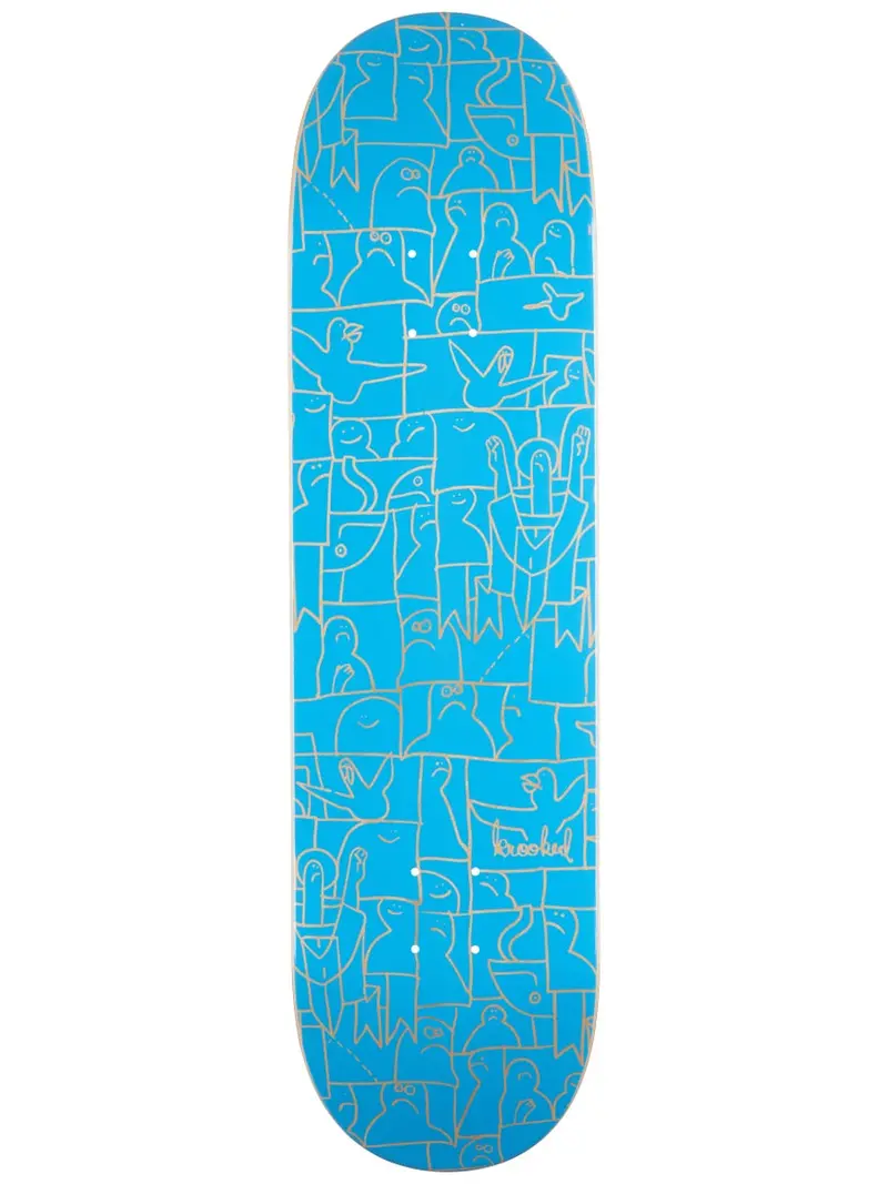 Krooked Flock Skateboard Deck Blue 8.25 1