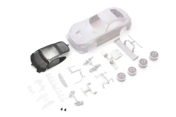 Kyosho Mini-Z Mercedes-Amg Gt3 White Body Set W/Wheel Mzn198 1