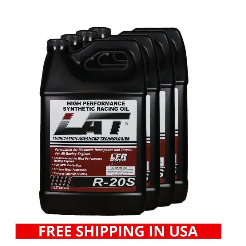 Lat R-20S Synthetic 0W-20 Racing Oil, Case Of 4 Gal 1