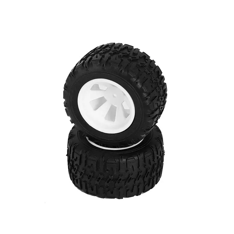 Lc Racing: L6255 Mt Tires Set Mounted (White) 12Mm 2Pcs 1