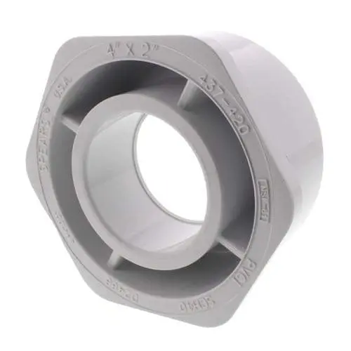 Lesso - 4'' X 2'' Sch40 Pvc Reducer Bushing Spigot X Socket - 437-420 1