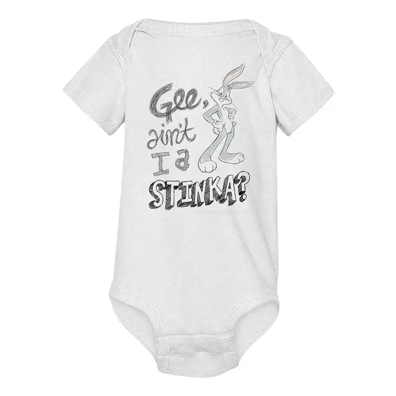 Looney Tunes Bugs Bunny Stinka White Infant Snapsuit 1