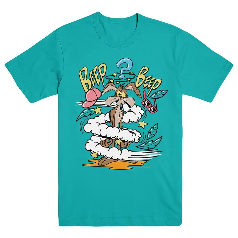 Looney Tunes Wile E. Coyote Beep Beep Adult Heather Sea Green T-Shirt 1