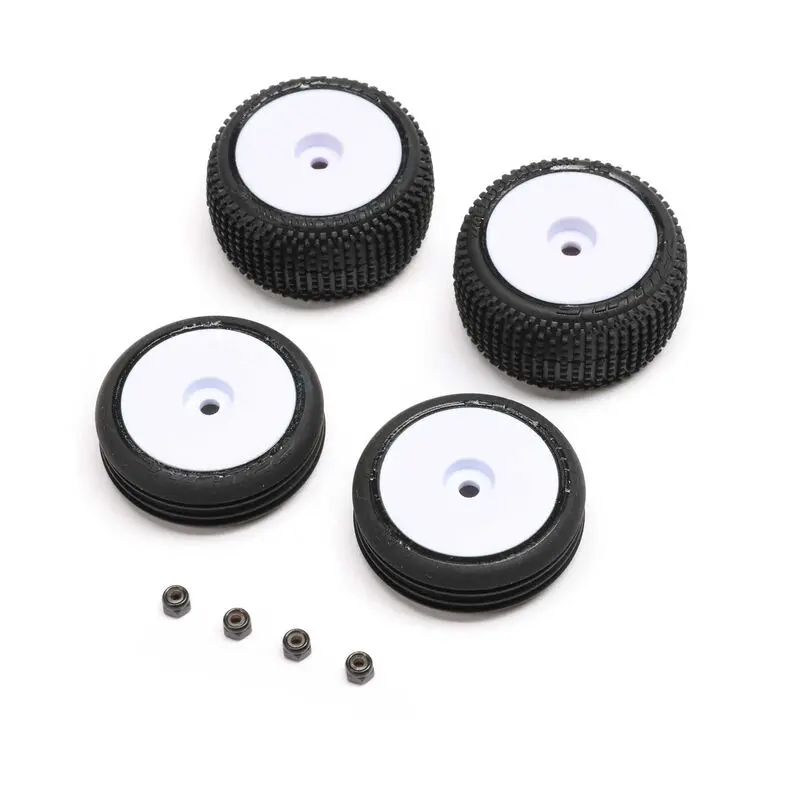 Losi Micro-B Tires & Wheels Mounted, White Los-1763 1