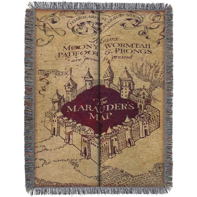 Marauder's Map&Trade; Woven Tapestry Throw Blanket 1