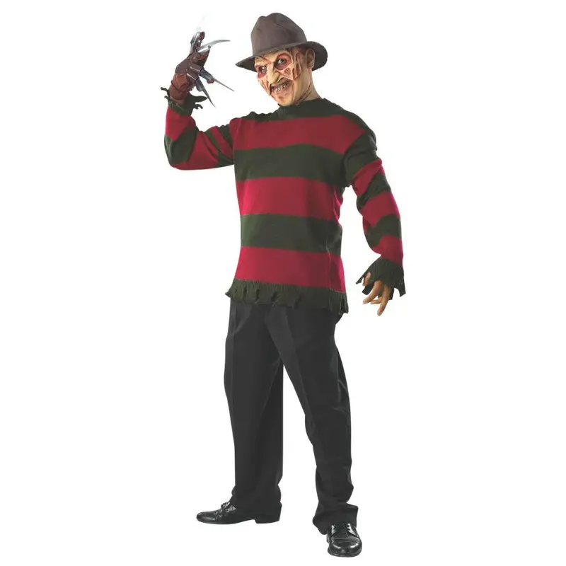 Men's Deluxe Freddy Sweater & Mask Costume From A Nightmare On Elm Street 1