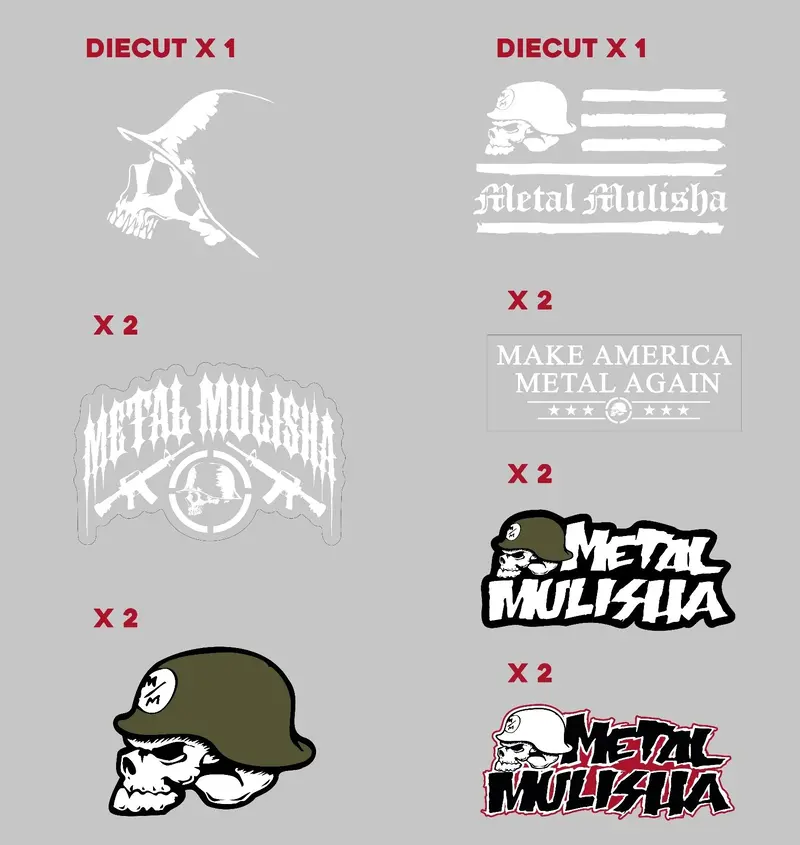 Metal Mulisha Stickers Assorted 12 Pack 1