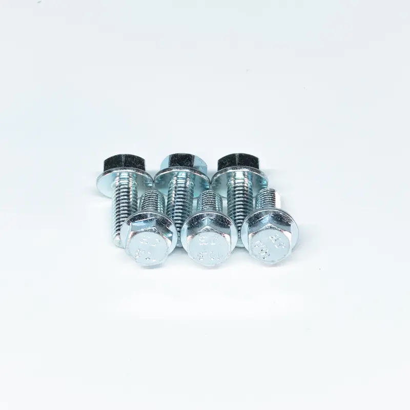 Metric Flange Bolts, Full Thread, Zinc Plated Class 10.9 Steel, 8Mm X 1.25Mm X 20Mm 1