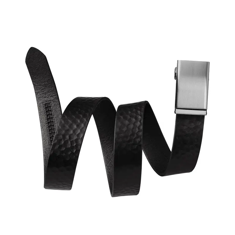 Mission Belt Steel Buckle / 40Mm Black Caddy Embossed Full Grain Leather Belt 1