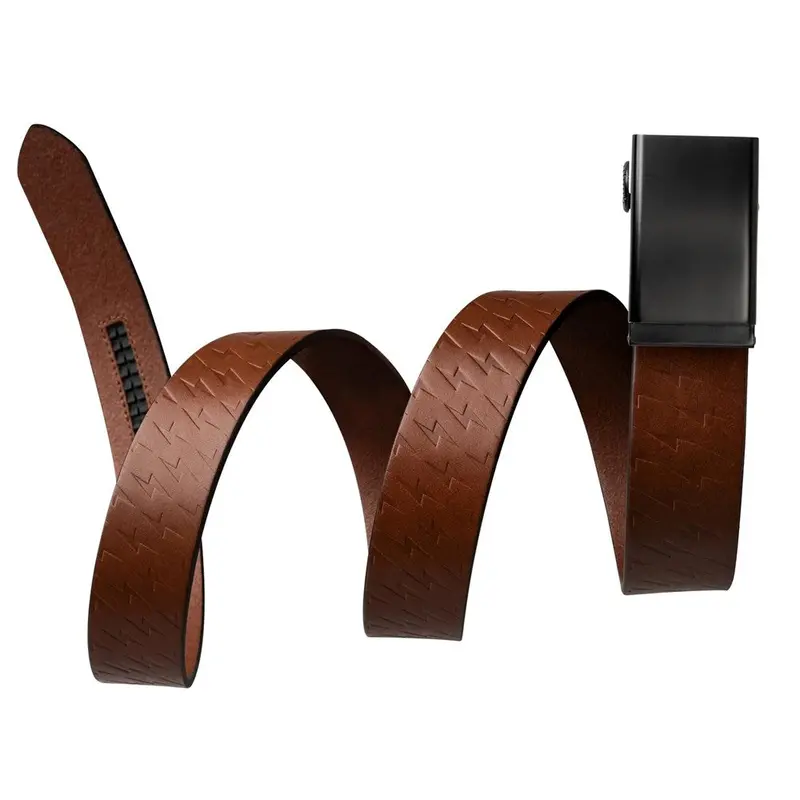 Mission Belt Swat Black Buckle / 40Mm Brown Tobacco Bolt Embossed Full Grain Leather Belt 1