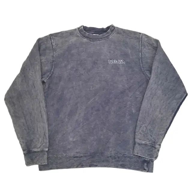 Natura Acid Wash Crewneck Sweatshirt - Charcoal 1
