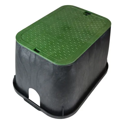Nds - 113Bc - Standard 14"X19"X12" Box And Overlapping Lid, Green Lid/ Black Body 1