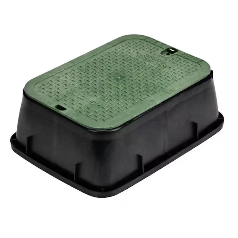 Nds - 115 - 14"X19"X6" Box And Overlapping Lid Extension, Green Lid/ Black Body 1