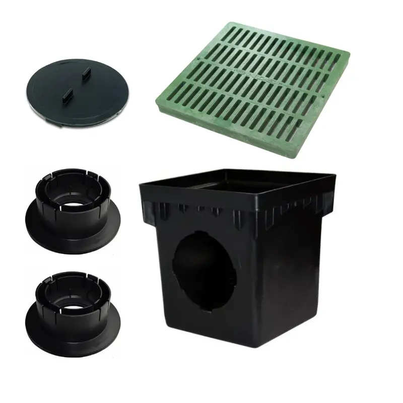 Nds - 1200Grkit - 12'' Square 2-Hole Basin Kit (Green Grate) 1