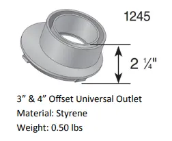 Nds - 1245 - Offset Universal Locking Outlet For 3'' - 4'' Drainage Pipe 2