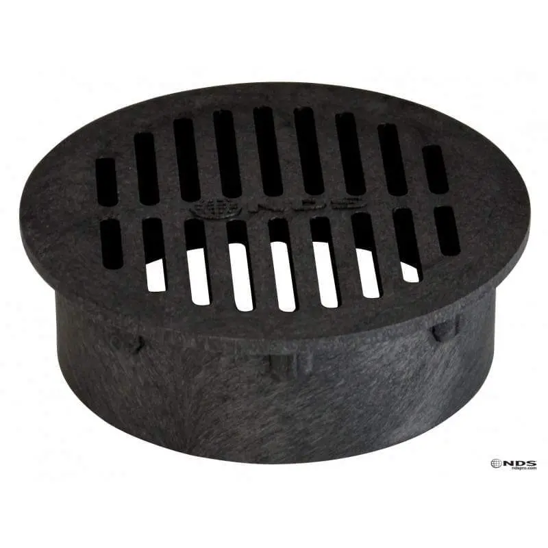 Nds - 40 - 6'' Plastic Round Black Foam Polyolefin Grate 1