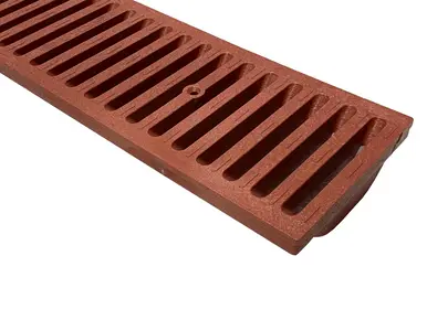 Nds - 665 - 2' Dura Slope Plastic Channel Grate, Brick Red 1