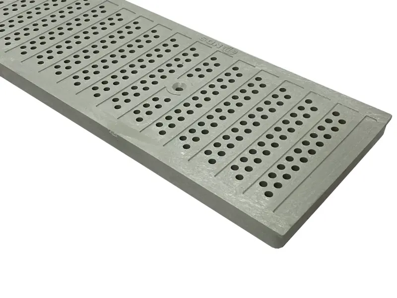 Nds - 670 - 2' Dura Slope Plastic Perforated Channel Grate, Gray 1