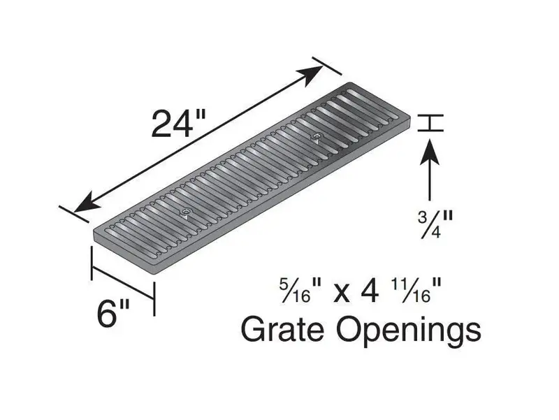 Nds - Ds-231 - 2' Dura Slope Cast Iron Channel Grate 2