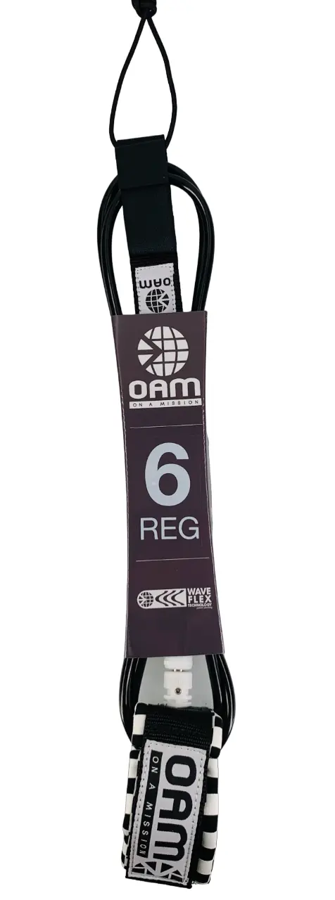 Oam 6' Regular Leash -Black White Checker 1
