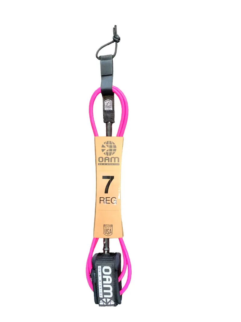 Oam 7' Surfboard Leash Pink Usa 1