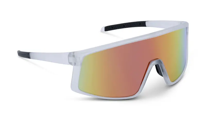 Optic Nerve Gravel Cat Sunglasses- Crystal Frost W/ Red Polarized Mirroe 1