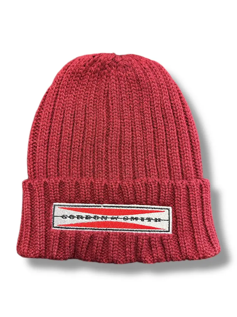 Original Logo Cable Knit Beanie - Burgundy 1