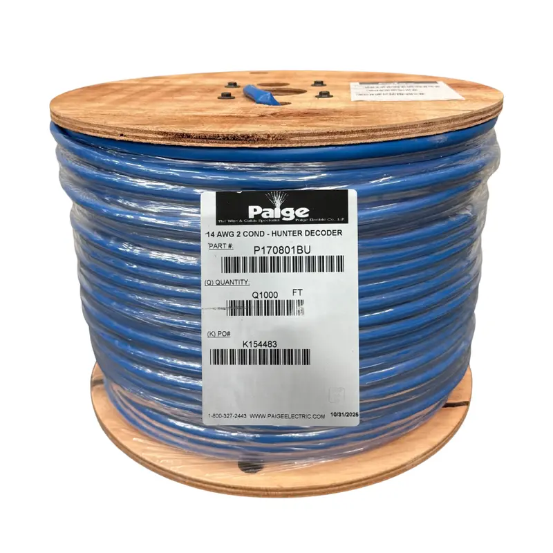 Paige - 14/2 X 1,000' - 14 Awg 2-Conductor Decoder Cable (Hunter Jacketed, Blue) 1